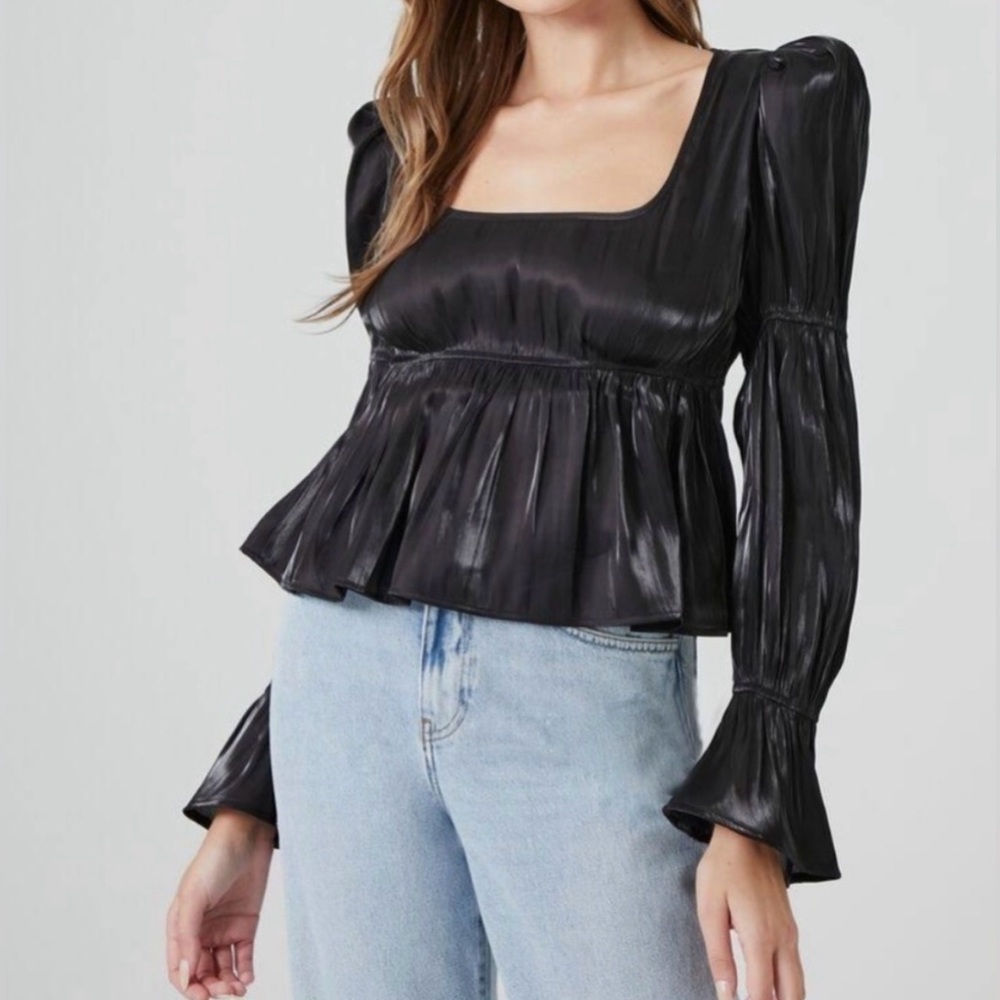 Forever 21 Black Sheer Blouse